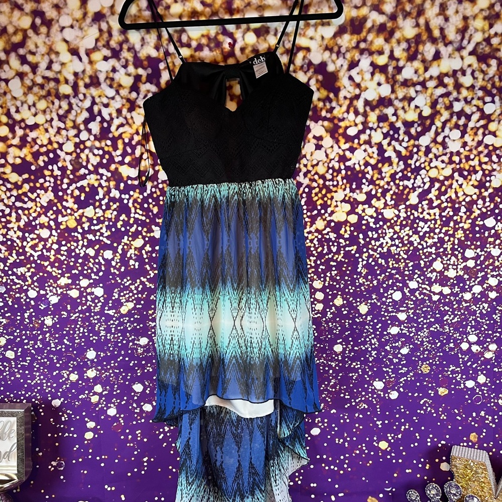 Deb Black and Blue High Low Dress